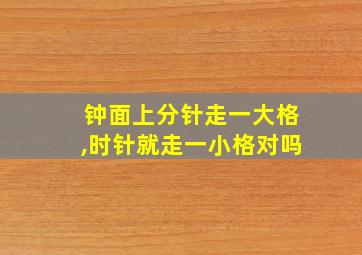 钟面上分针走一大格,时针就走一小格对吗