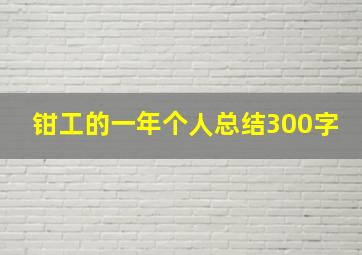 钳工的一年个人总结300字