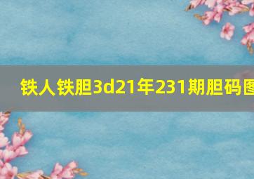 铁人铁胆3d21年231期胆码图