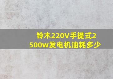 铃木220V手提式2500w发电机油耗多少