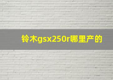 铃木gsx250r哪里产的