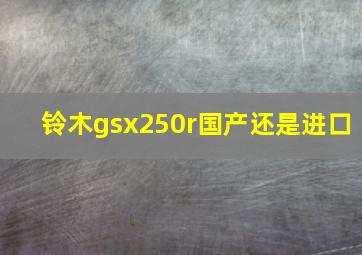 铃木gsx250r国产还是进口