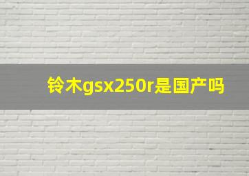 铃木gsx250r是国产吗