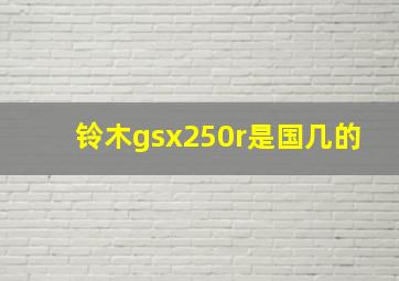 铃木gsx250r是国几的