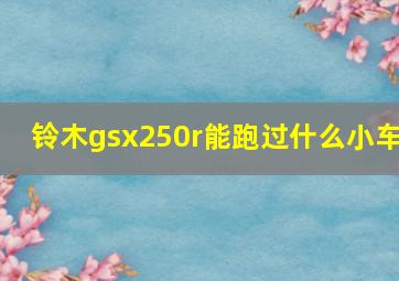 铃木gsx250r能跑过什么小车