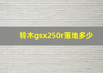 铃木gsx250r落地多少