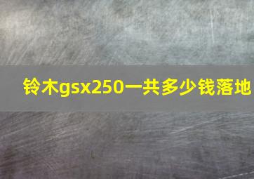 铃木gsx250一共多少钱落地