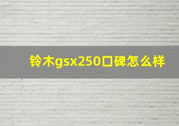 铃木gsx250口碑怎么样