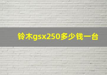 铃木gsx250多少钱一台