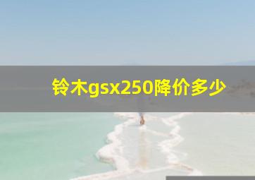 铃木gsx250降价多少