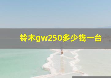 铃木gw250多少钱一台