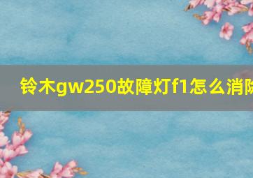 铃木gw250故障灯f1怎么消除