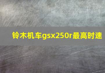 铃木机车gsx250r最高时速