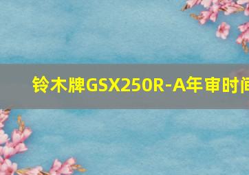 铃木牌GSX250R-A年审时间