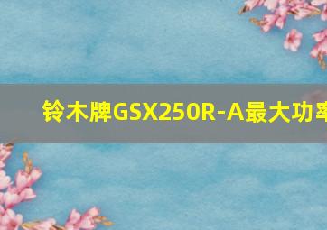 铃木牌GSX250R-A最大功率