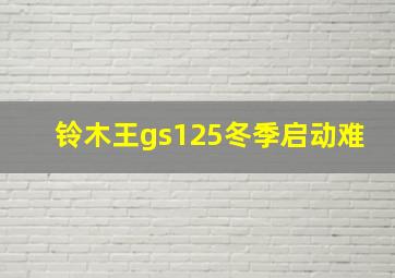 铃木王gs125冬季启动难