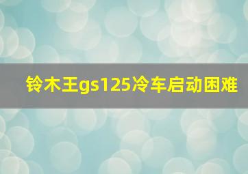 铃木王gs125冷车启动困难