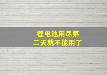 锂电池用尽第二天就不能用了