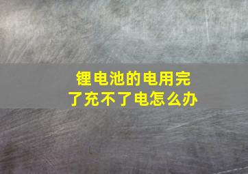 锂电池的电用完了充不了电怎么办