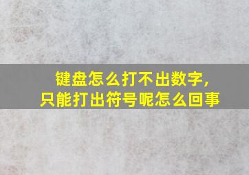 键盘怎么打不出数字,只能打出符号呢怎么回事