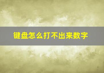 键盘怎么打不出来数字