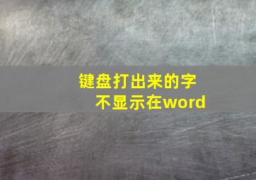 键盘打出来的字不显示在word