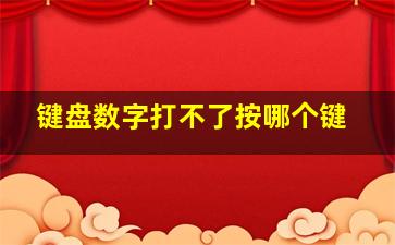 键盘数字打不了按哪个键