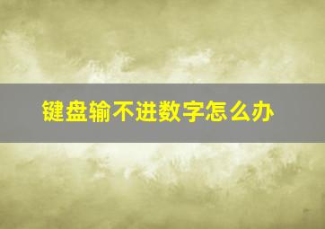 键盘输不进数字怎么办