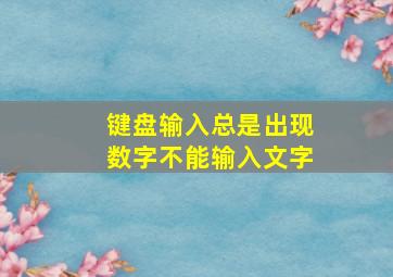 键盘输入总是出现数字不能输入文字