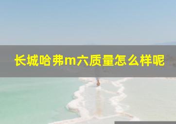 长城哈弗m六质量怎么样呢