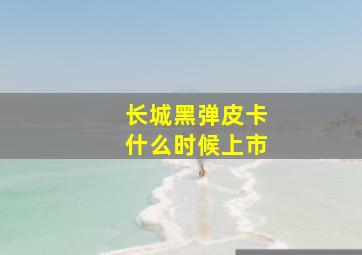 长城黑弹皮卡什么时候上市