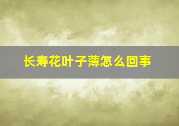 长寿花叶子薄怎么回事