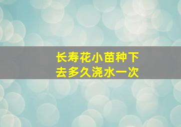 长寿花小苗种下去多久浇水一次