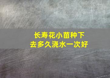 长寿花小苗种下去多久浇水一次好