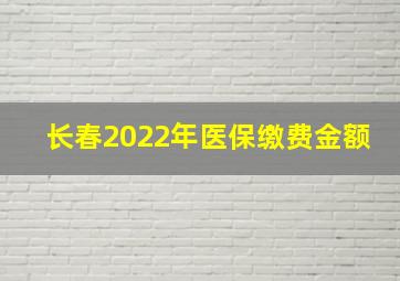 长春2022年医保缴费金额