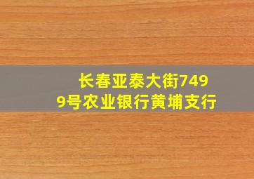 长春亚泰大街7499号农业银行黄埔支行