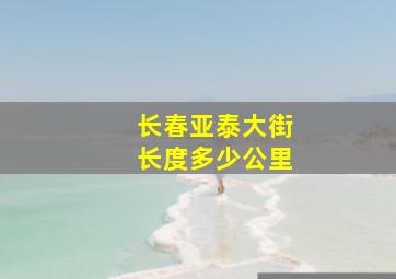 长春亚泰大街长度多少公里