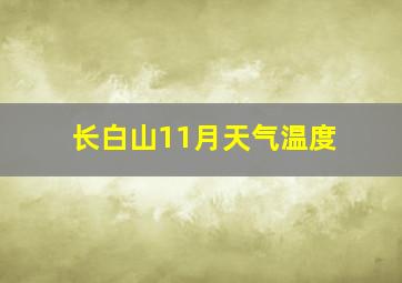 长白山11月天气温度