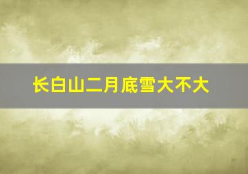 长白山二月底雪大不大