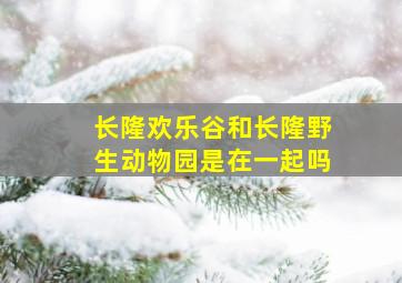 长隆欢乐谷和长隆野生动物园是在一起吗