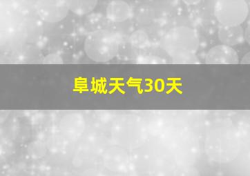 阜城天气30天