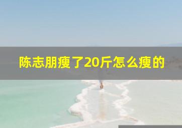 陈志朋瘦了20斤怎么瘦的