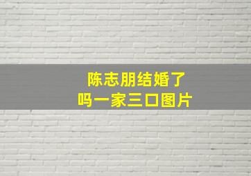 陈志朋结婚了吗一家三口图片