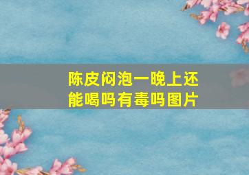 陈皮闷泡一晚上还能喝吗有毒吗图片