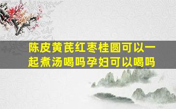 陈皮黄芪红枣桂圆可以一起煮汤喝吗孕妇可以喝吗