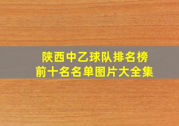 陕西中乙球队排名榜前十名名单图片大全集