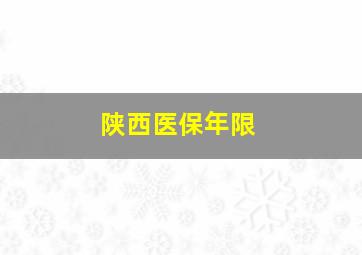 陕西医保年限