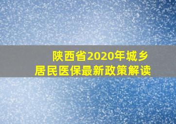 陕西省2020年城乡居民医保最新政策解读