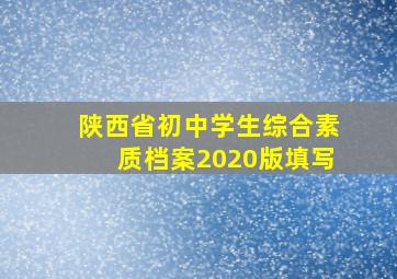 陕西省初中学生综合素质档案2020版填写