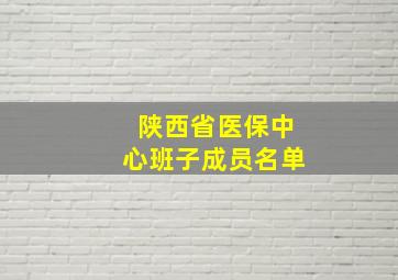 陕西省医保中心班子成员名单